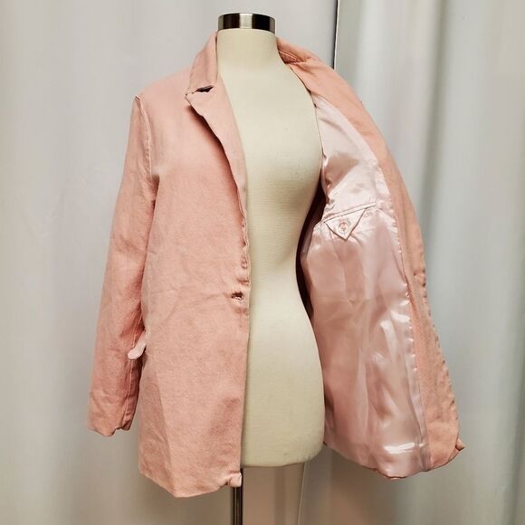 Levi's Made and Crafted Pink Organic Cotton Denim Jean Blazer Jacket Woman's Md - Picture 6 of 8